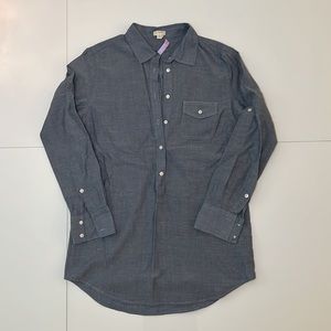 J.Crew Blue Button Down Dress Shirt Tunic Size XS